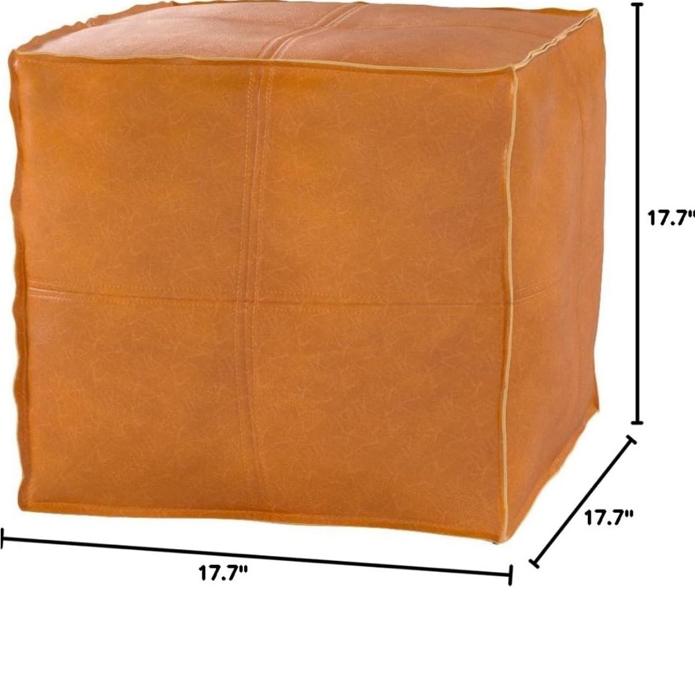 Faux Leather Ottoman UNSTUFFED